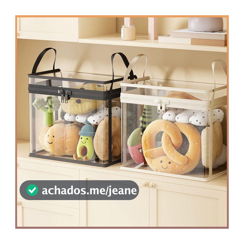 Saco De Armazenamento De Boneca , Caixa Organizadora Visível Transparente De Grande Capacidade , Com Alça De Zíper