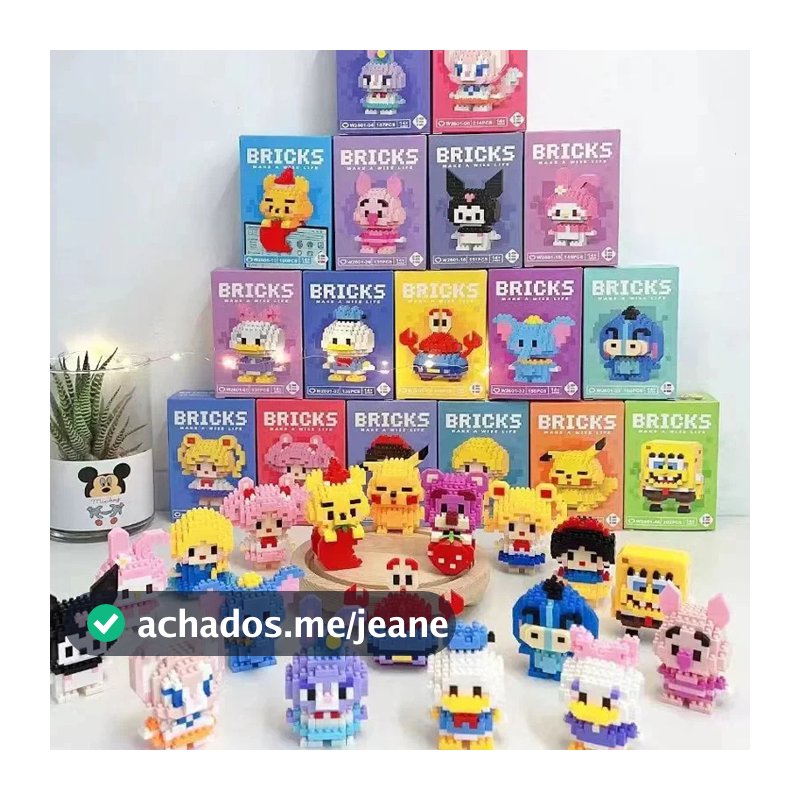 brinquedos de blocos Stitch blocos de montar bob esponja Mini bricks toys Montáveis e Colecionáveis