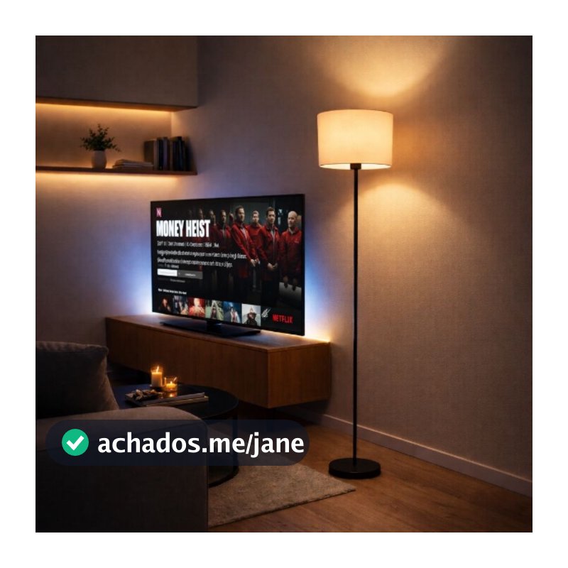 Luminaria 140cm LED c/ Cúpula Moderna BiVolt Chão Estilo Minimalista Abajur Sala de Estar Premium Design