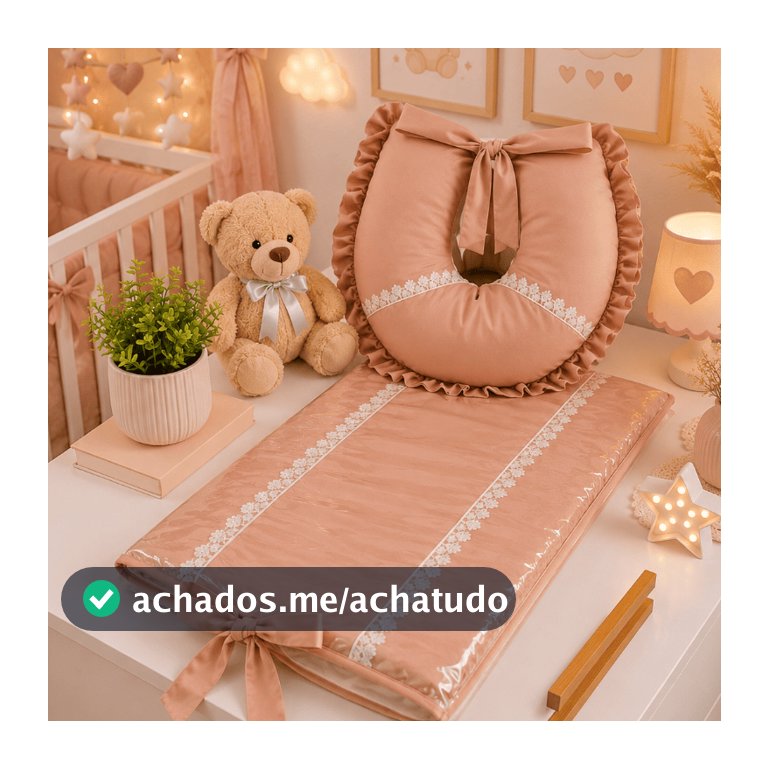 Kit Maternidade trocador de cômoda bebê impermeável + almofada amamentação anatômica  conforto enxoval completo