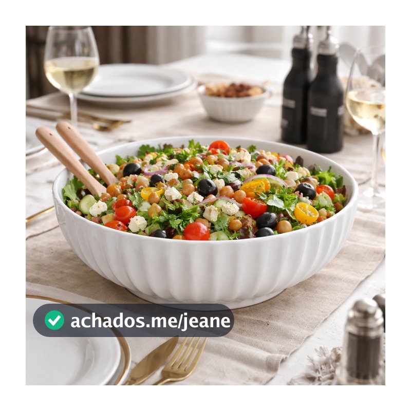 SALADEIRA DE CERÂMICA BRANCO 22,5CM