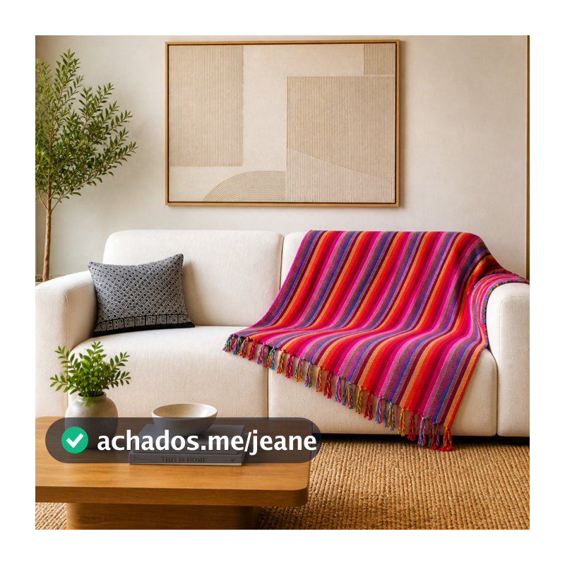 Manta para Sofá Tipo Capa Encorpada Trama Fechada com Franja, Acabamento Premium, Toque Macio, Protege e Decora a Sala