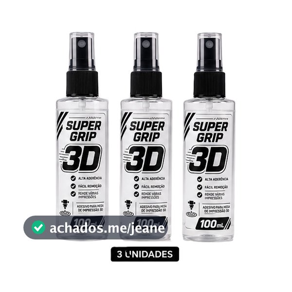 Cola para Impressora 3D - Alta Fixação - 3 UNIDADES - Spray 100ml Super Grip 3D - ABS - PETG -PLA