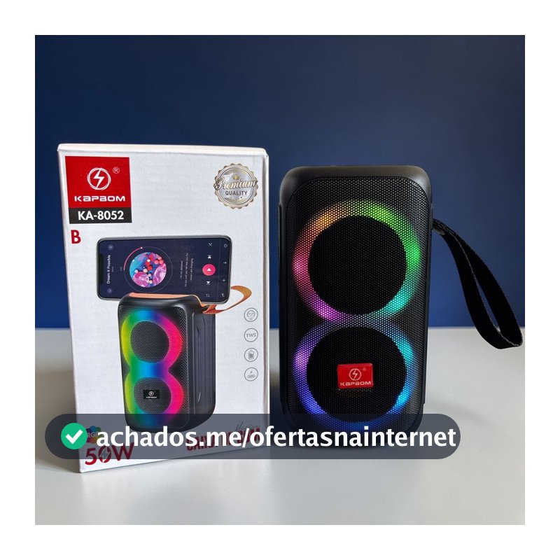 Caixa De Som 50W Portátil Bluetooth RGB TWS USB SD FM Grave Som Potente Promoção Lindo Presente