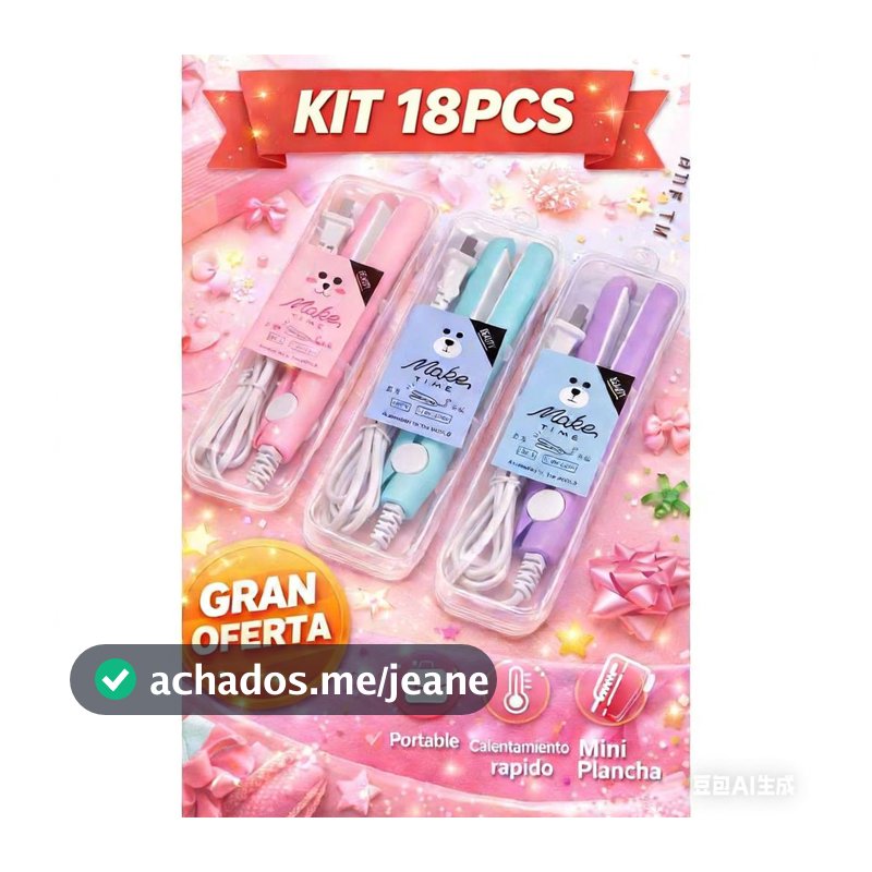 ✨ Atacado  Kits18 Mini Prancha Portátil Bivolt Com Estojo - Kits 6,10,18 Atacado Revenda