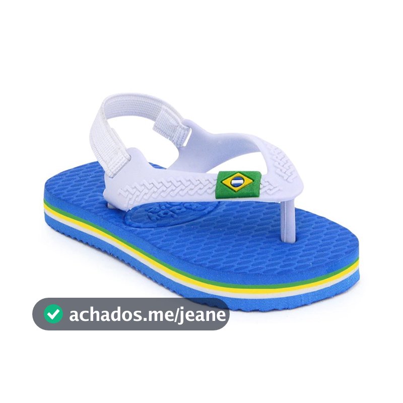 Chinelo Infantil Bebê Antiderrapante Sandália Macia Leve Confotável Lançamento Bandeirinha Brasil
