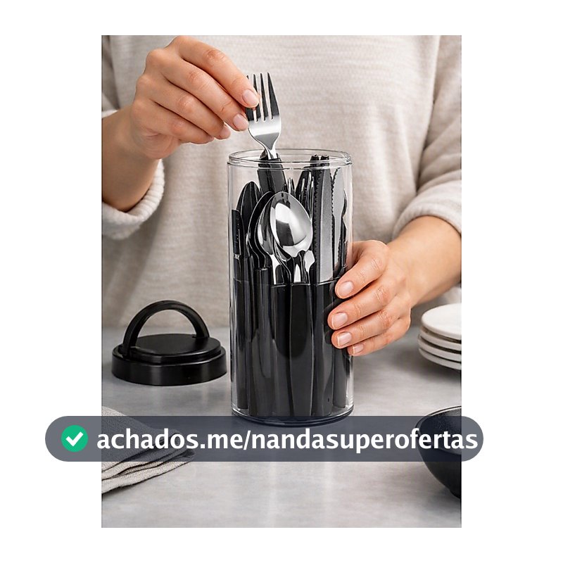 Kit de Talheres Inox Completo 24 Peças – Casa, Restaurante e Churrasco