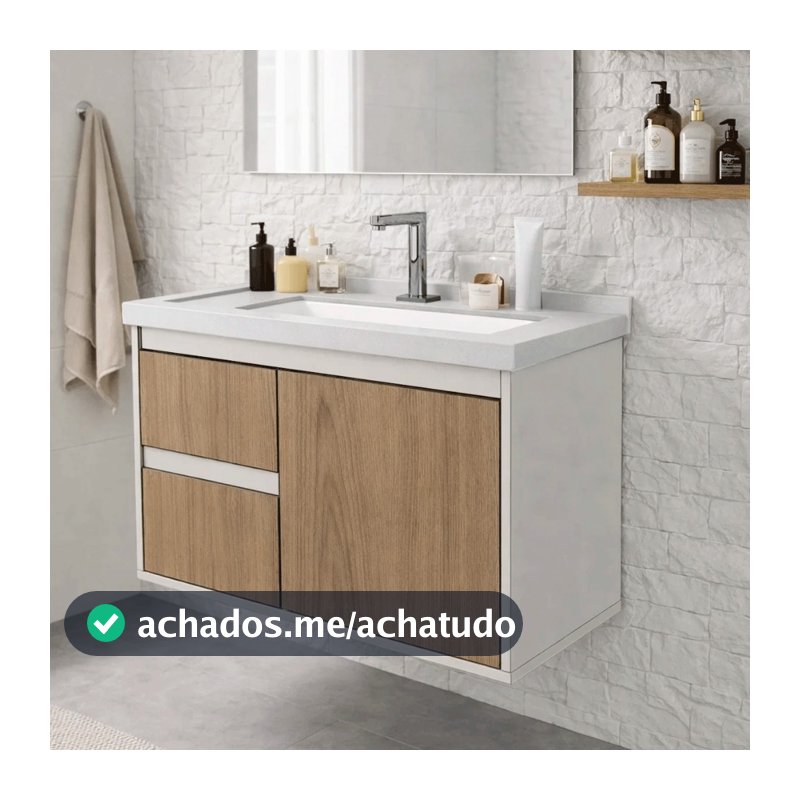 Gabinete Armario de Banheiro 100% MDF - Strato 60cm