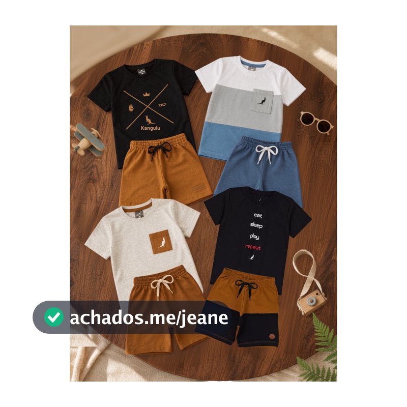 Kit 4 Peças 2 Conjunto Infantil Menino Verão Confortável 2 Camisas 2 Shorts Sortido Roupa Infantil Bebê 1 ao 12