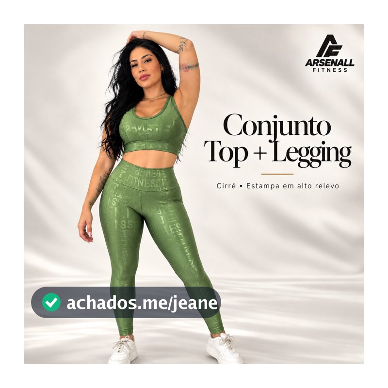 Conjunto Academia Feminino Fitness Cintura Alta - Legging e Top Texturizado