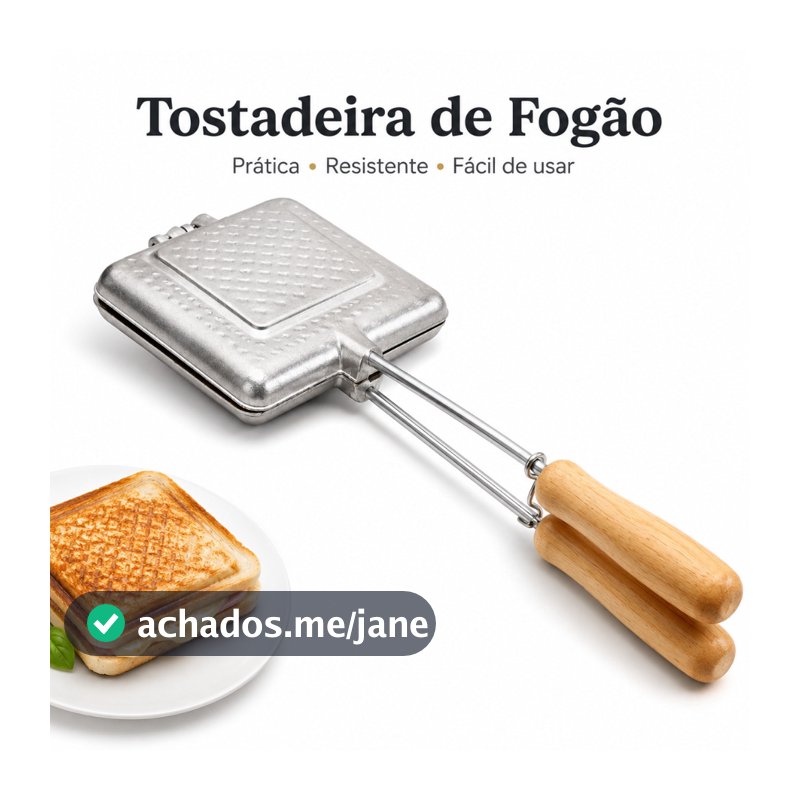 Tostadeira Sanduicheira Manual Misteira Forma Tostex de Alumínio para Fogão Misto Quente