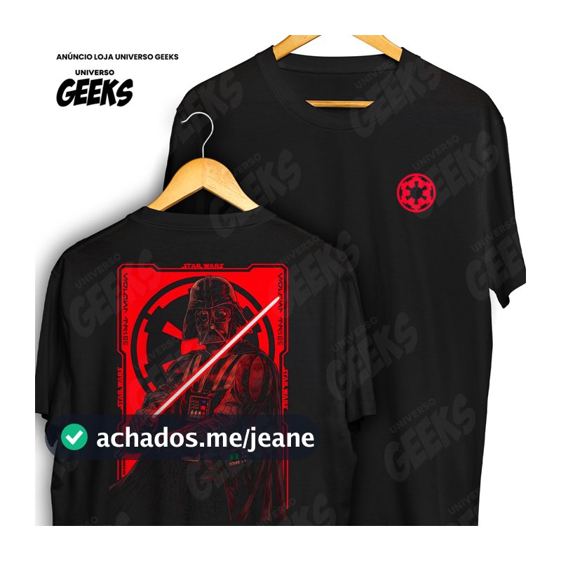 Camiseta Frente E Verso Star Wars Darth Vader Sabre De Luz Vermelho Imperio Camisa De Filme 100% Algodão