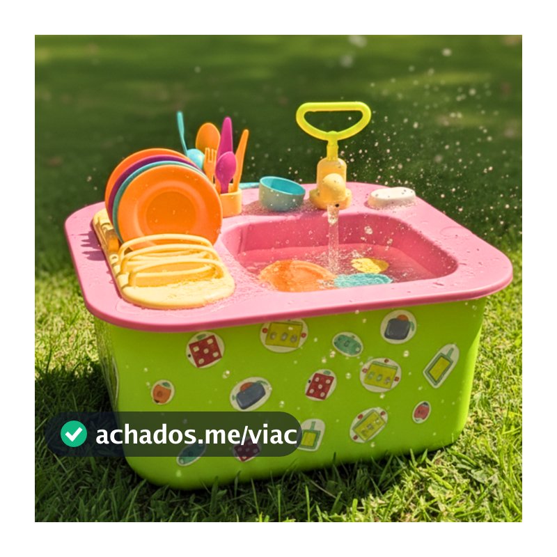 Pia De Cozinha Infantil Sai Agua Brinquedo Acqua Brink 22 Acessórios Envio Rápido Promoção!!