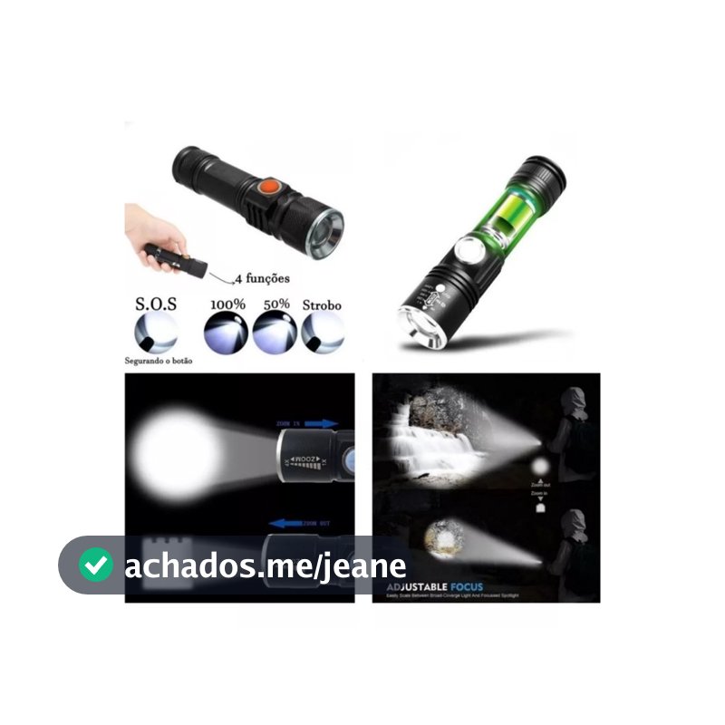 Mini Lanterna tática militar Recarregável USB-envio imediato