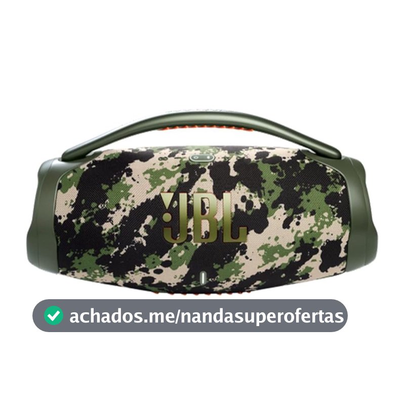 Caixa de Som JBL Boombox 3 -  Bluetooth, À Prova D'água e Poeira - Camuflada