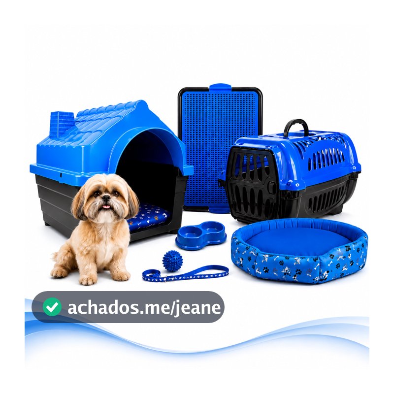 Kit Cachorro Completo Raças Pequenas Gatos Casinha Caixa de Transporte Caminha Milao Europa