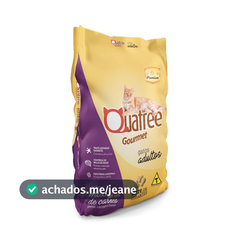 Ração Quatree Gourmet Gatos Adultos Mix de Carnes 3 kg