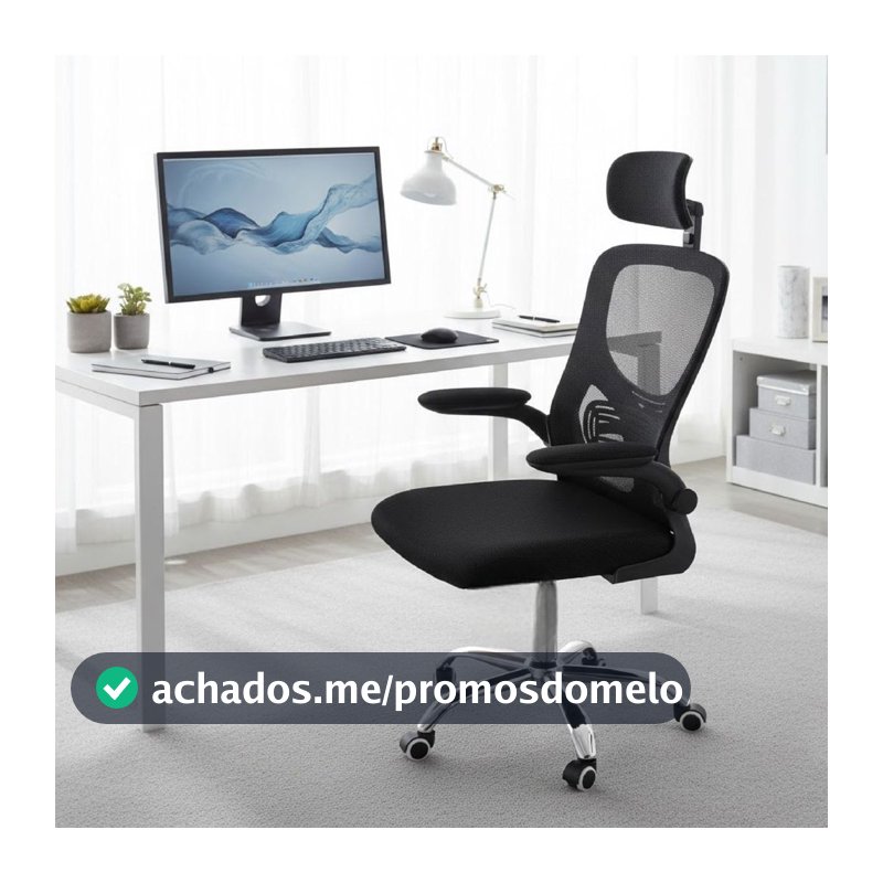 Cadeira Escritório Giratória Presidente Secretária Ergonômica Rodinhas Encosto Cabeça  Mesh