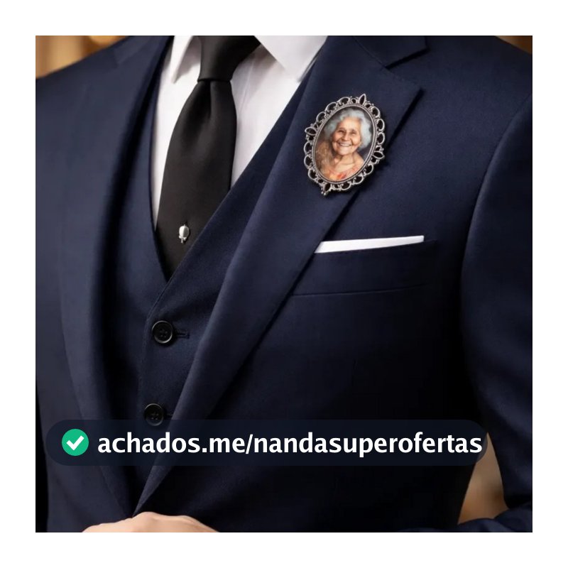 Broche Terno Noivo Broche Pingente Relicario Homenagem Pai Mãe Casamento
