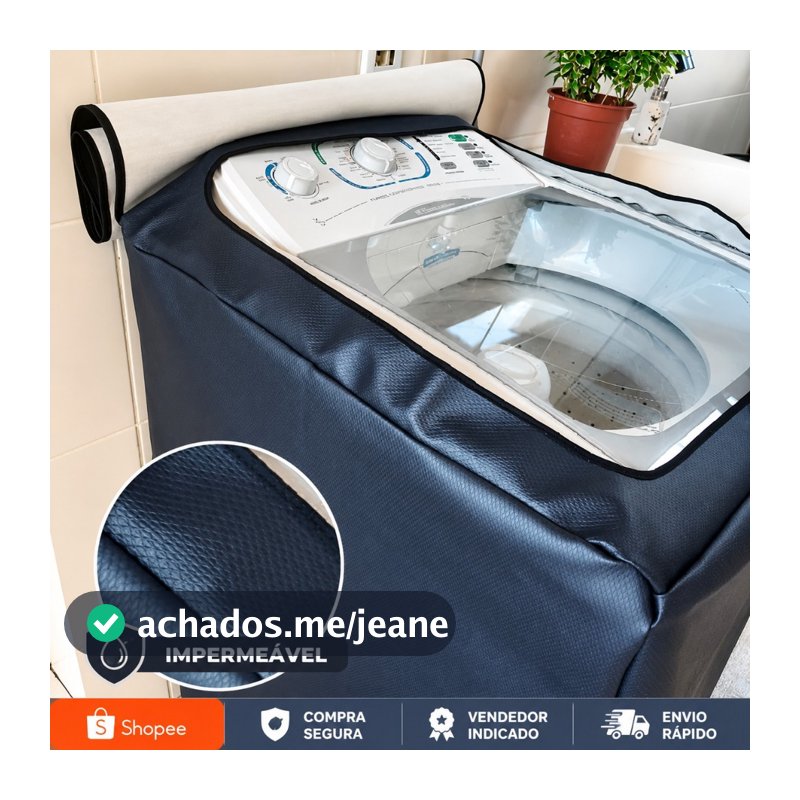 Capa para Máquina de Lavar Courino Impermeável 08 a 17kg Brastemp Electrolux Consul P M G