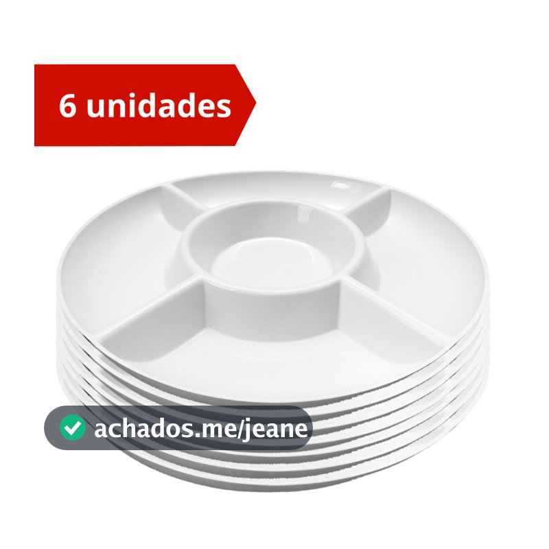 Kit Petisqueira Redonda 6und Com Molheira Frios Queijo Petiscos Amendoim Festa Churrasco Eventos
