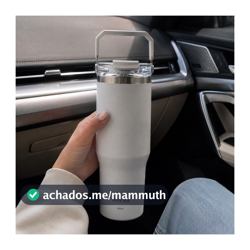 Garrafa Termica 950ml Inox Parede Dupla VEVVA GRIP MAX Squeze Agua Bebidas Esporte Fitness