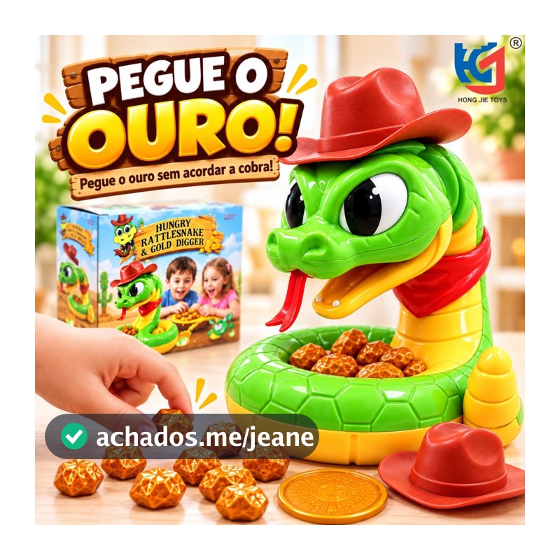 Jogo Tesouro da Serpente Pega o Ouro Brinquedo Interativo de Estratégia e Suspense para Crianças
