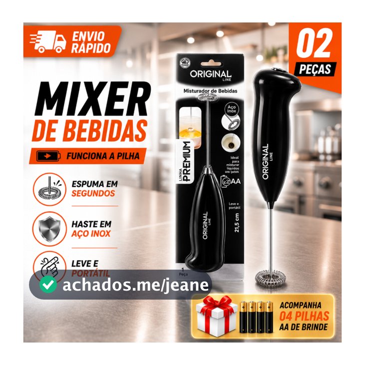 Mini Mixer Portátil Misturador Elétrico de Bebidas Café Leite Batedor A Pilha