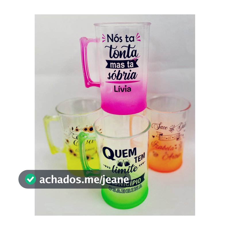 Kit 50 canecas de chopp degrade 300ml Personalizada