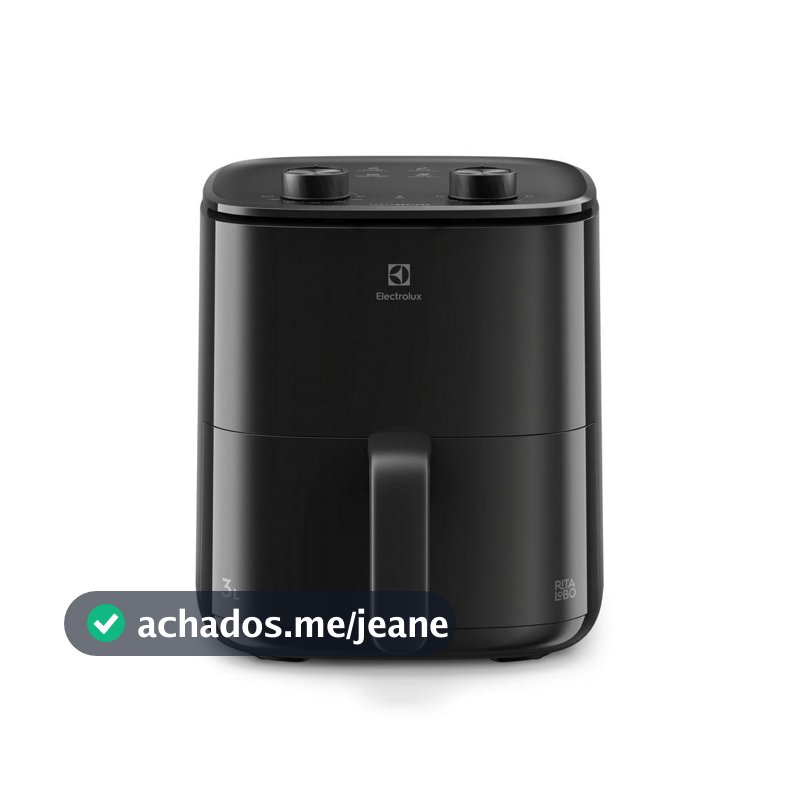 Air Fryer Electrolux por Rita Lobo 3L Preta Efficient c/ Desligamento Automático 1200W (EAF05)