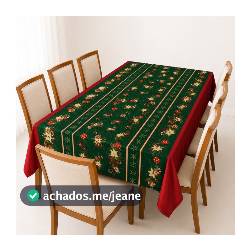 Toalha de Mesa de Natal Oxford Fio Tinto 4 / 6 / 8 Lugares – Elegante, Resistente e Fácil de Limpar