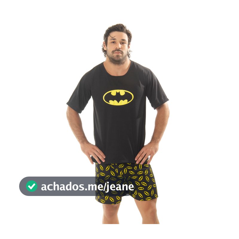 Pijama Adulto Masculino Meia Manga / Super Heróis / Roupa de Dormir / Pijama Masculino