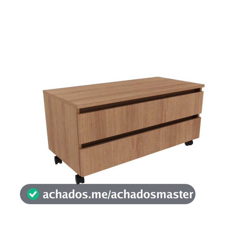 Balcão Gabinete Gaveteiro Multiuso 80 cm 2 Gavetas 4 Rodízios Para Banheiro Marrom Madeira