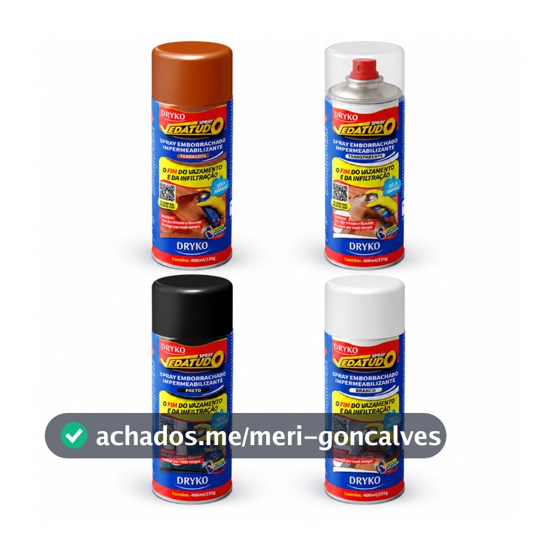 Spray Vedatudo 400ml Impermeabilizante Emborrachado Dryko
