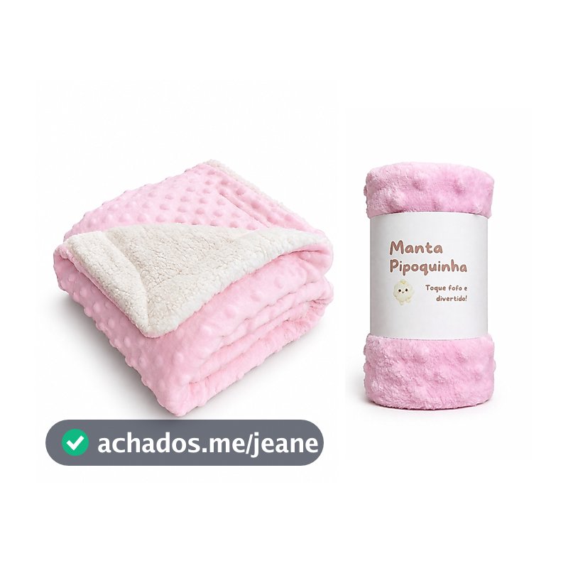 Kit 02 Cobertores Manta Bebê Dupla Face Pipoquinha Maternidade