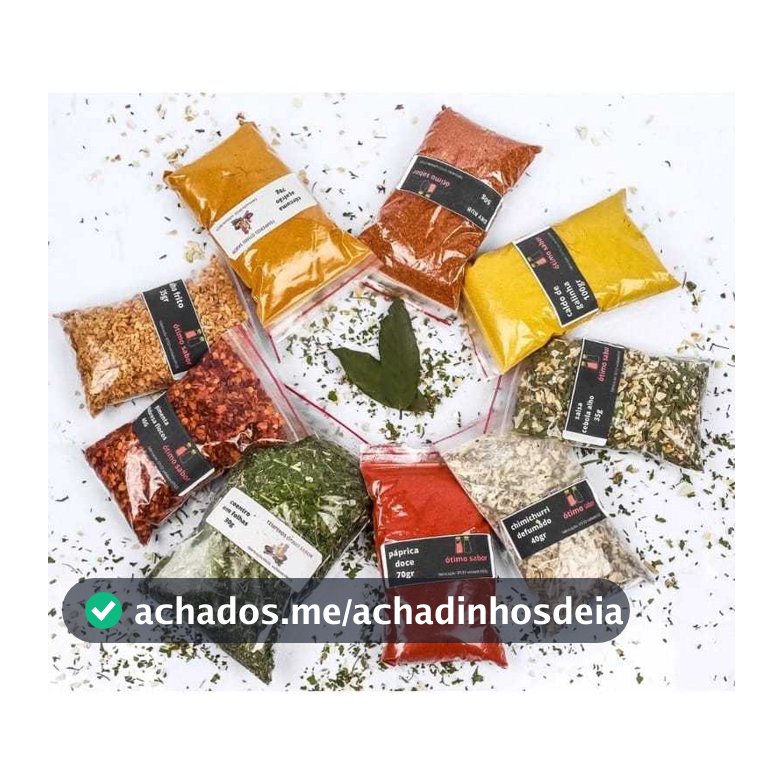 TEMPEROS E CONDIMENTOS KIT 20 UNIDADES NATURAIS SEM CONSERVANTES 50G CADA