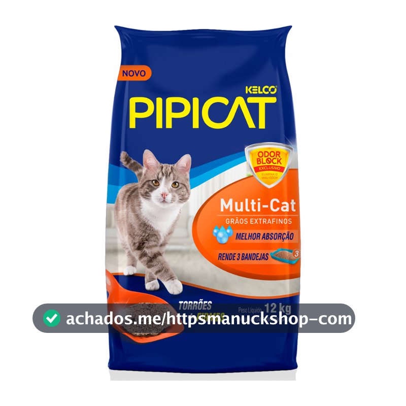 Areia Higiênica Pipicat MultiCat  12kg