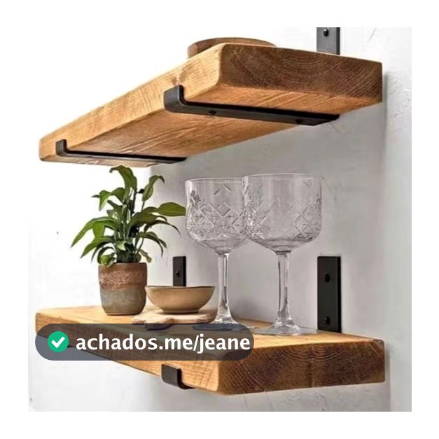 Prateleira Industrial Decorativa Tipo Rústica 40cm ou 60cm Mão Francesa Invertida com Suporte em L