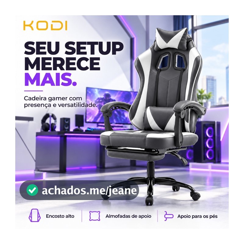 Cadeira Gamer Profissional Ajustável, Reclinável e Confortável para Escritório e Estudos -F19