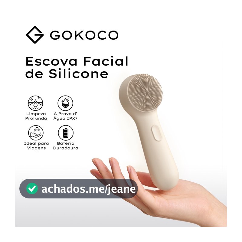 GOKOCO Escova Facial de Silicone Sônica IPX7 Recarregável 3 Níveis Limpeza Profunda Portátil Tipo-C