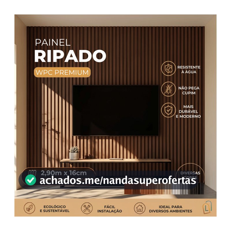 Placa Decorativa Painel Ripado Em WPC Altura 2,90m Para Quartos Fachada Painel De Tv Com 6 Cores Fácil Instalação