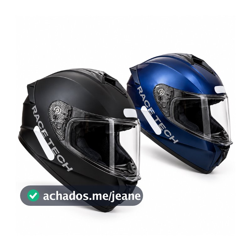 Capacete Race Tech Hit Monocolor Brilhante Fosco Fechado + narigueira masculino feminino Original