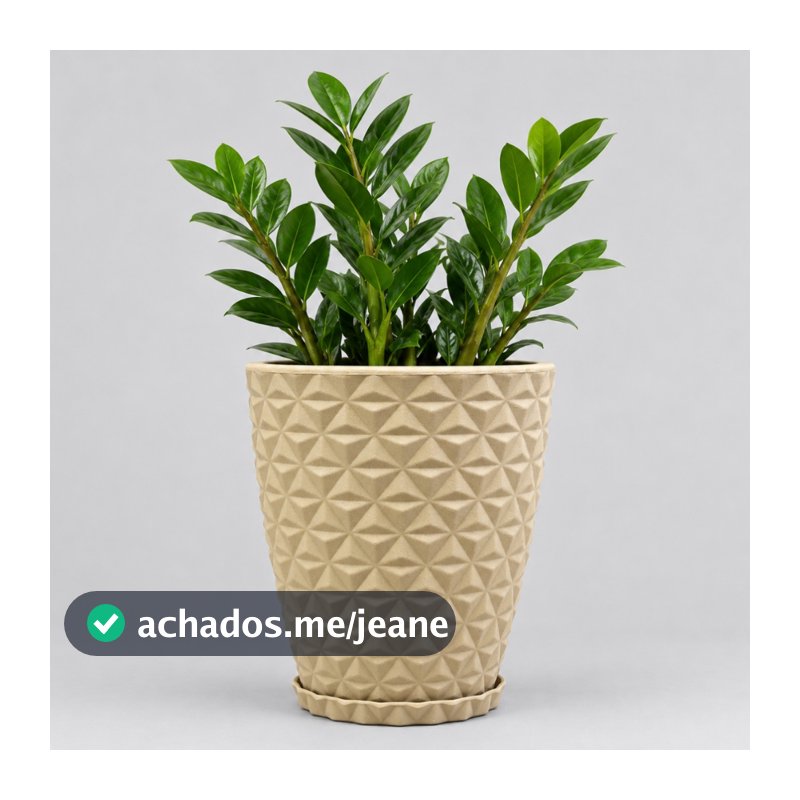 Vaso para decoração e plantas - polietileno diamante N1 COM PRATO COLETOR