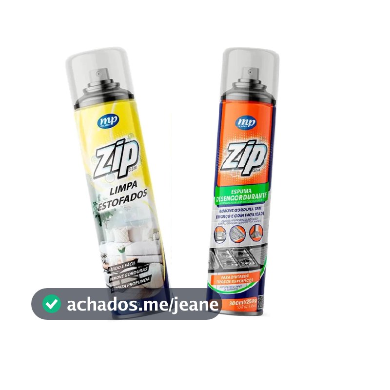 Kit Zip Clean Favoritos Limpa Estofados e Espuma Desengordurante fogao cozinha tapete sofá My Place 300ml