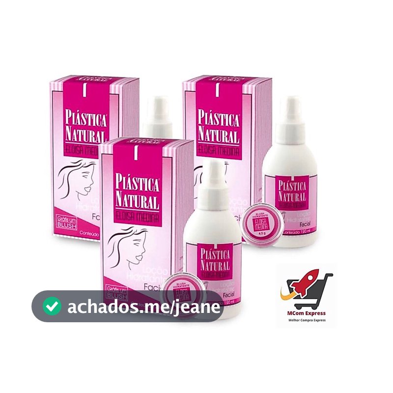 Plástica Natural Eloisa Medina Kit 3 Hidratantes Faciais com 3 Loções de 120 ml cada e 3 Blushes de Presente como