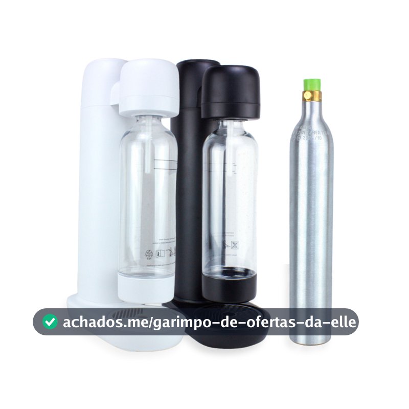 Máquina Fazer Água Com Gás Gaseificar Água Com Cilindro Branco ou Preto Manual