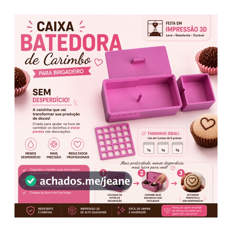 Caixa Batedora de Carimbo para Brigadeiro Sem Desperdicio
