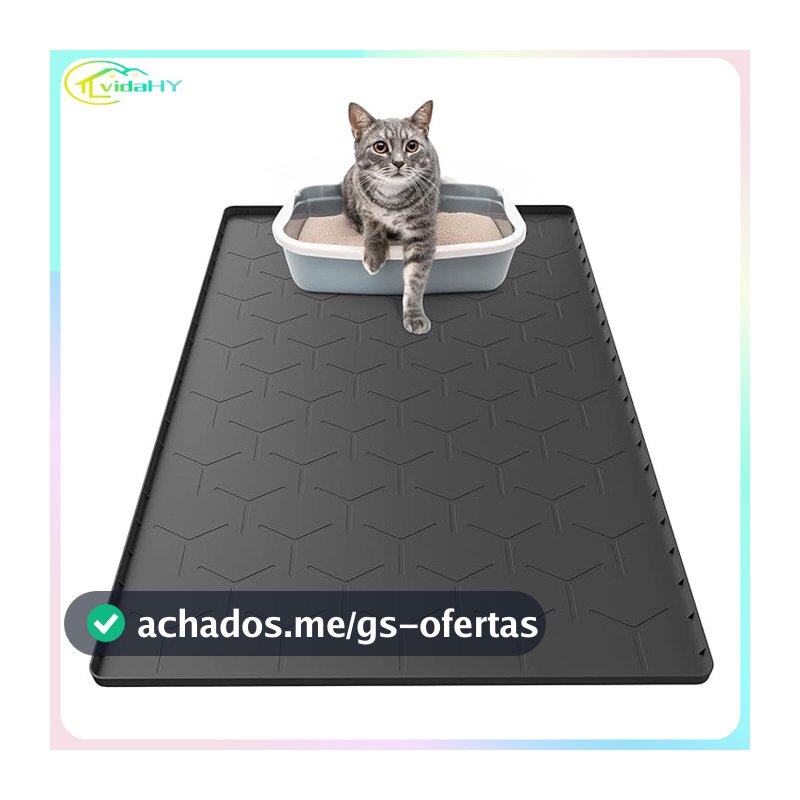 Tapete Silicone para animais de estimação Design à prova d'água Adequado para caixa de areia para gatos Fácil de limpar
