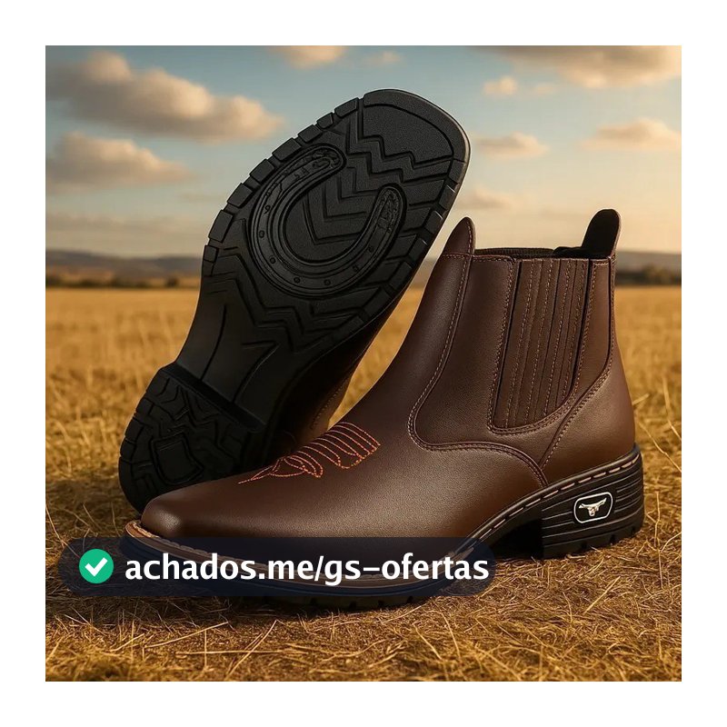Botina Texana Masculina Bota Chelsea Country Confortável Couro Eco