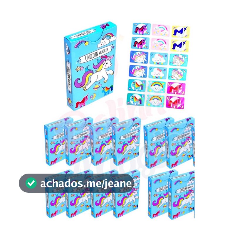 Kit 30 Caixinhas Jogo da Memoria De Unicornio Lembracinha Infantil jogo Kit P/ Festa Prenda Criança